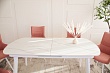 стол Шамони-1 (керамика) 140х85(+37) (ноги белые) (керамика White Marble )