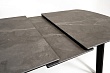 стол Шамони-1 (керамика) 140х85(+37) (ноги черные) (керамика ARMANI GREY)