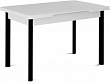 стол Милан-1 EVO 110х70 (+30+30) (ноги 9 чёрный) (Белый цемент)