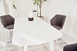 стол Шамони-3С (керамика) 180х90(+37) (ноги белые) (керамика White Marble )