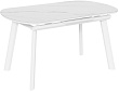 стол Шамони-1 (керамика) 140х85(+37) (ноги белые) (керамика White Marble )