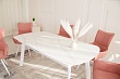 стол Шамони-3С (керамика) 180х90(+37) (ноги белые) (керамика White Marble )